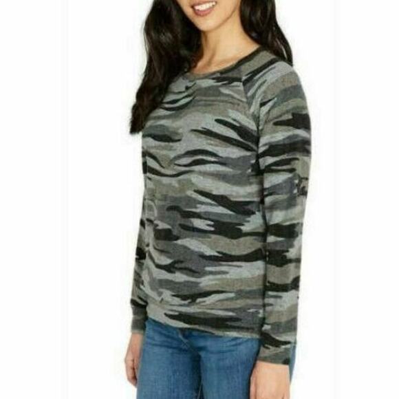 BUFFALO David Bitton Women's Long Sleeve Printed Cozy Top Heather Camo - SMALL - Picture 1 of 3